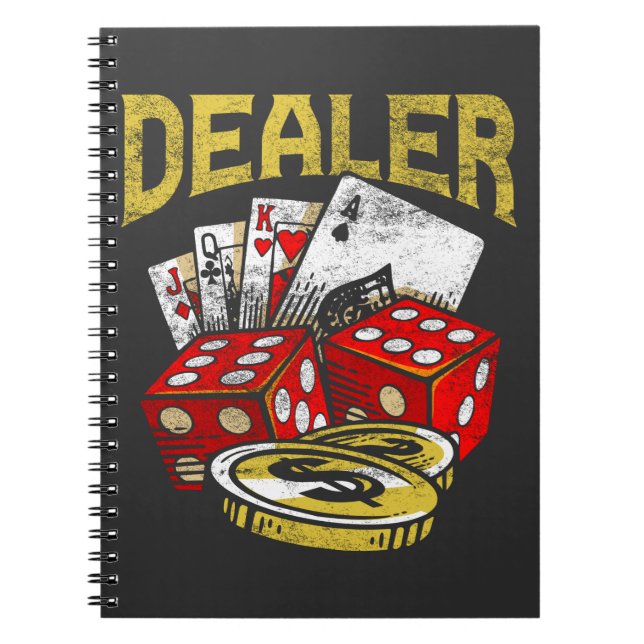 Caderno Espiral Casino Gambling Dealer Texas Holdem Poker (Frente)