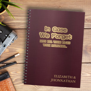 Caderno Espiral Caso nos esqueçamos de maroon keepsaesakame