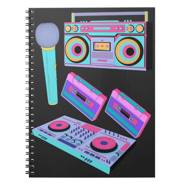 CADERNO ESPIRAL CASSETTE, MODELO DE ESTILO DE ÁUDIO (Frente)