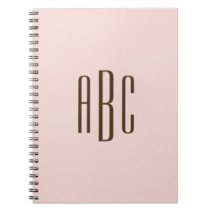 Caderno Espiral Castanho escuro e esbranquiçado Simples - Três Let