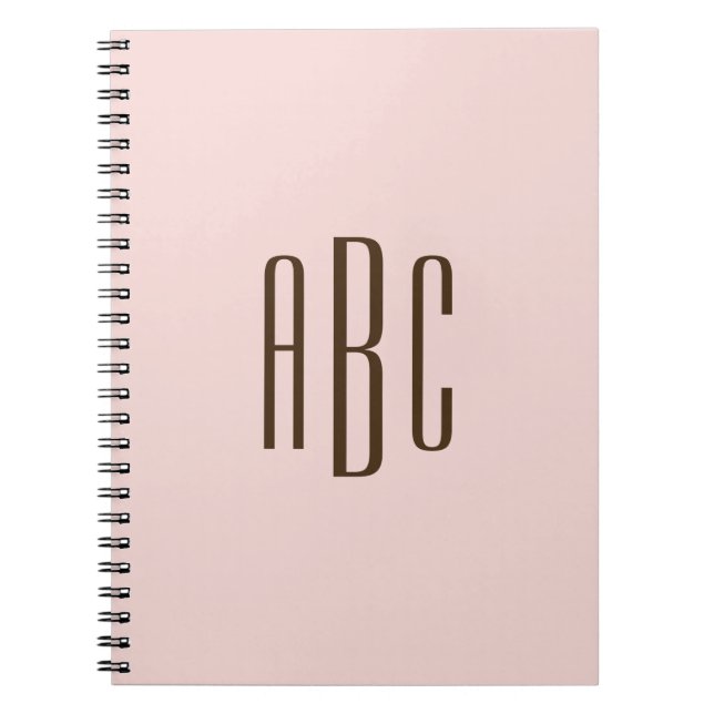 Caderno Espiral Castanho escuro e esbranquiçado Simples - Três Let (Frente)