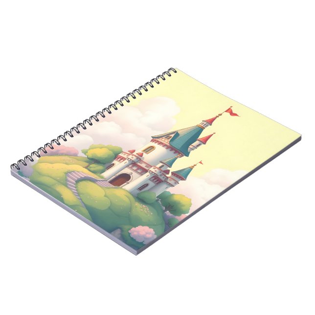 Caderno Espiral Castelo caprichoso com jardim verde (Left Side)