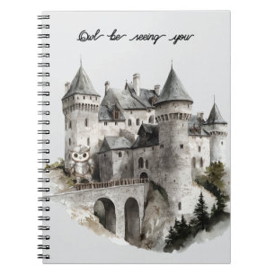 Caderno Espiral Castelo Coruja Vai Te Ver