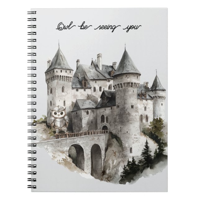 Caderno Espiral Castelo Coruja Vai Te Ver (Frente)