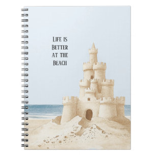 Caderno Espiral Castelo de Areia Praia do Oceano