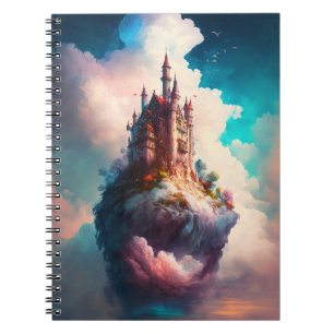 Caderno Espiral Castle Sky Clouds Fantasy Art Notebook