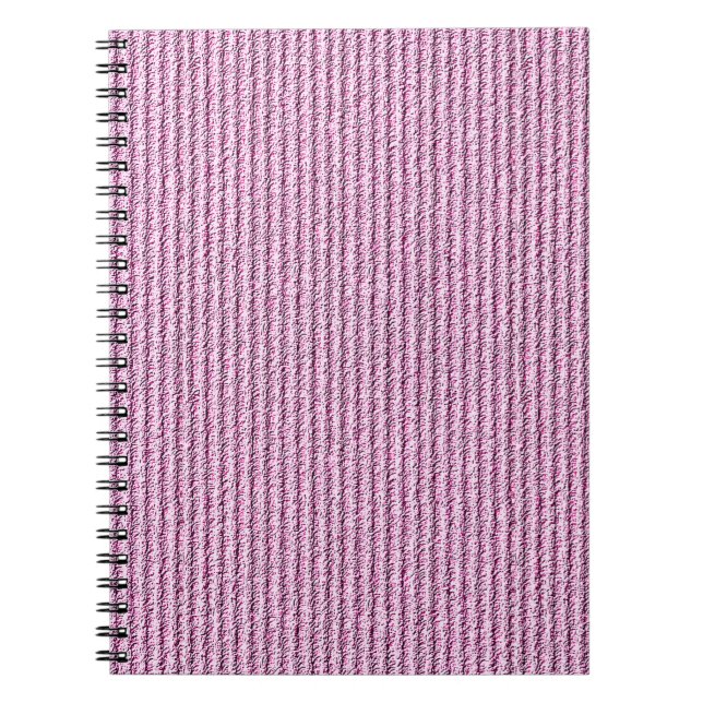 Caderno Espiral Casual Pink Corduroy Stripe Pattern (Frente)