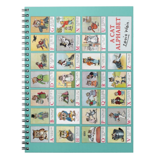 Caderno Espiral Cat Alphabet, Louis Wain (Frente)