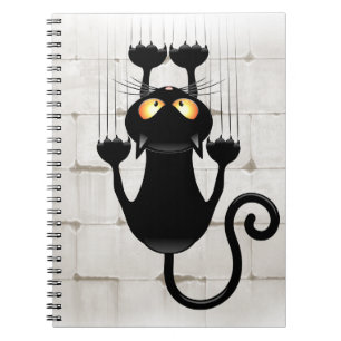 Caderno Espiral Cat Caindo no personagem de desenho animado da div