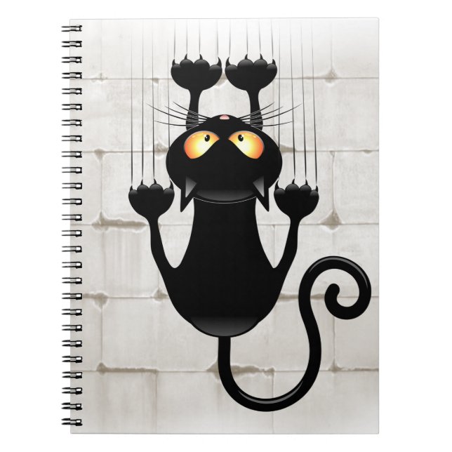 Caderno Espiral Cat Caindo no personagem de desenho animado da div (Frente)