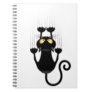 Caderno Espiral Cat Caindo no personagem de desenho animado da div