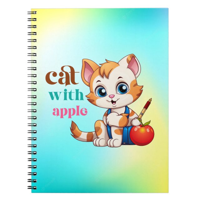 Caderno Espiral Cat Com Apple-85242 (Frente)