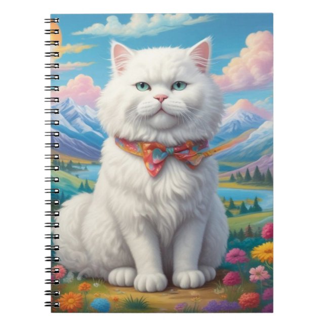 Caderno Espiral Cat em um notebook de campo (Frente)