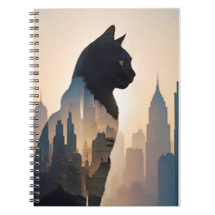Caderno Espiral Cat Exposição Dupla Doméstica Pet Animal City Life