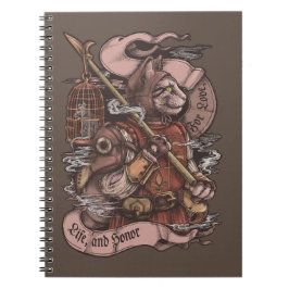 Caderno Espiral Cat Knight vintage impressão