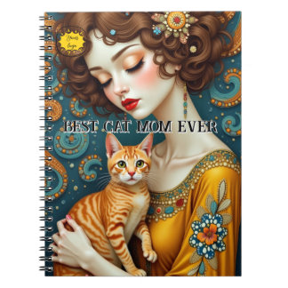 Caderno Espiral Cat lover Mom Photo orange