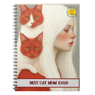 Caderno Espiral Cat lover Mom Photo orange
