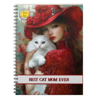 Caderno Espiral Cat lover Mom Photo orange