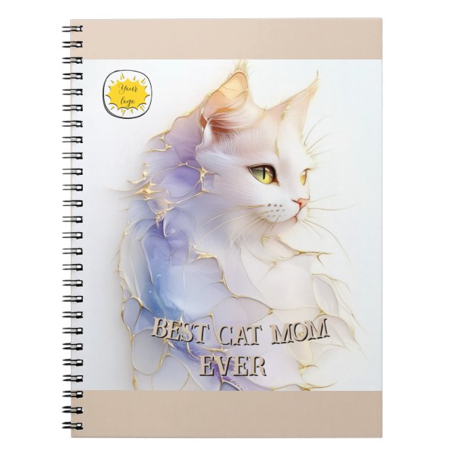 Caderno Espiral Cat lover Mom Photo  orange (Frente)