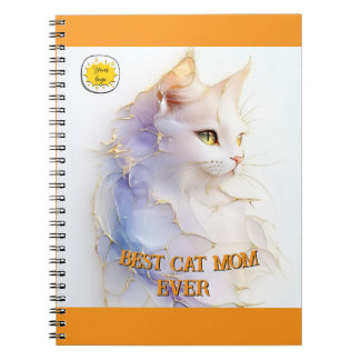 Caderno Espiral Cat lover Mom Photo orange