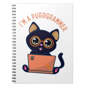 Caderno Espiral Cat Lovers Eu sou um programador de purrgrammer