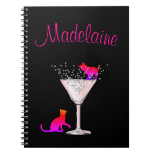 Caderno Espiral Cat Lovers Modernos Cor-de-rosa Cor-de-rosa
