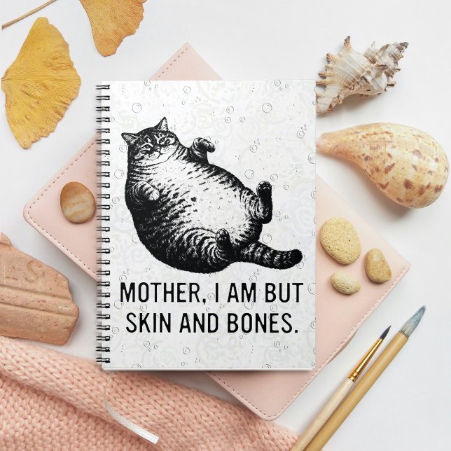 Caderno Espiral Cat Mother I Am But Skin and Bones For Cat Lover (Criador carregado)