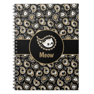 Caderno Espiral Cat Paisley
