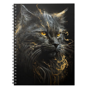 Caderno Espiral Cat Portrait Animal Nature Selvagem Espírito Selva