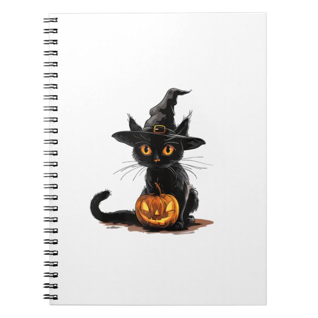 Caderno Espiral Cat Pumpkin Halloween (Frente)
