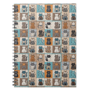 Caderno Espiral Cat Quilt Design