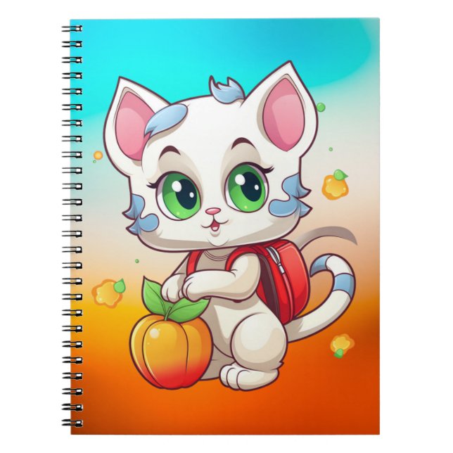 Caderno Espiral Cat Vai Para A Escola 85241 (Frente)