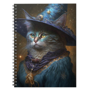 Caderno Espiral Cat Witch Fantasy Art