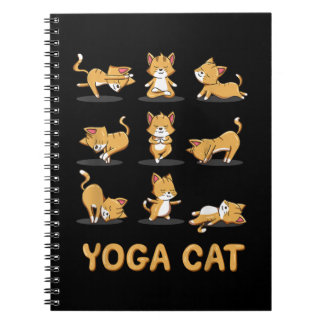 Caderno Espiral Cat Yoga Zen Cat Yoga Meditação de Doses Homens Mu
