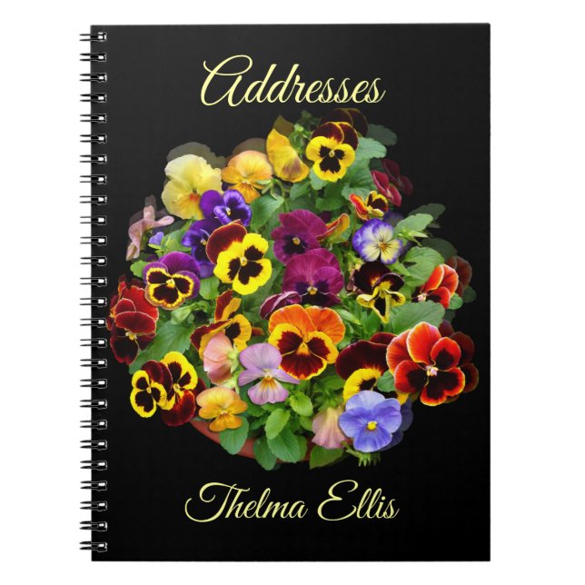 Caderno Espiral Catálogo de Endereços Pansy (Frente)
