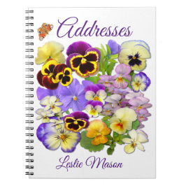 Caderno Espiral Catálogo de Endereços Pansy e Borboleta