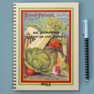 Caderno Espiral Catálogo de Sementes Vegetais da Vintage Personali