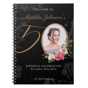 Caderno Espiral Catálogo Dourado Floral 50º Aniversário