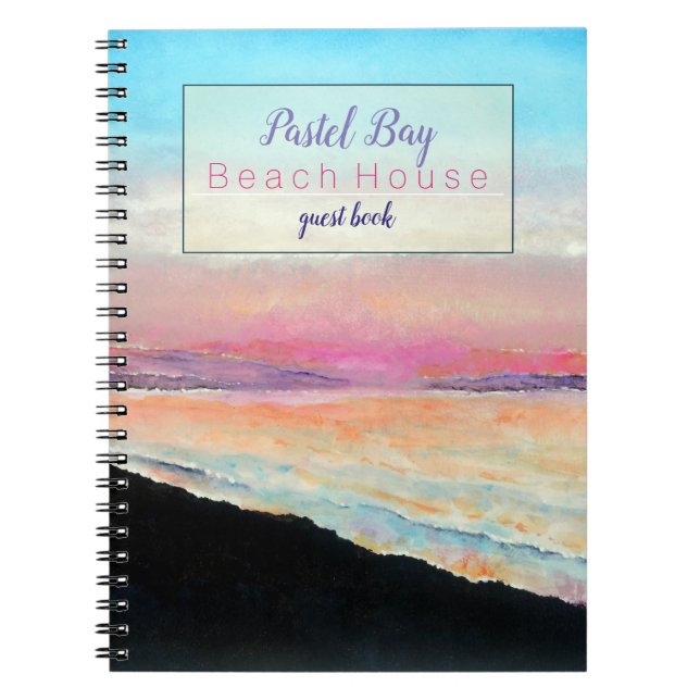 Caderno Espiral Catástrofe de Aluguer Pastel Sunset Guest Book (Frente)