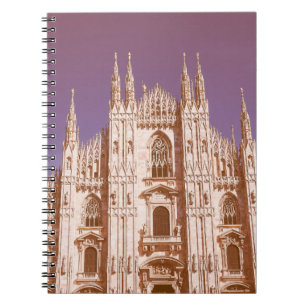 Caderno Espiral Catedral de Milão com aparência de Vintage: Duomo