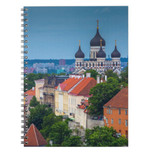 Caderno Espiral Catedral e paisagem urbana Estônia