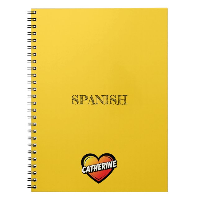 Caderno Espiral Catherine Coração Amarelo (Frente)