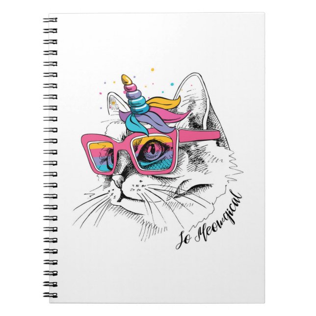 Caderno Espiral Caticorn | assim Meowgical (Frente)