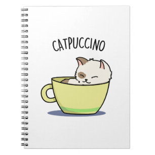 Caderno Espiral Catpuccino Gatinho Engraçado Gato na Punheta do Co