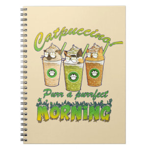 Caderno Espiral Catpuccino - Purr a Purfect Morning Gato Cinto