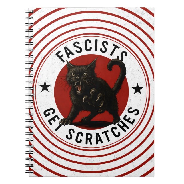 Caderno Espiral Cats Against Fascists (Frente)