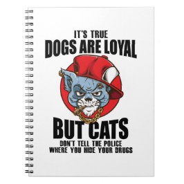 Caderno Espiral CatsVsDogsEspiralNotebook-FunnyCatQuoteDesignÚnico