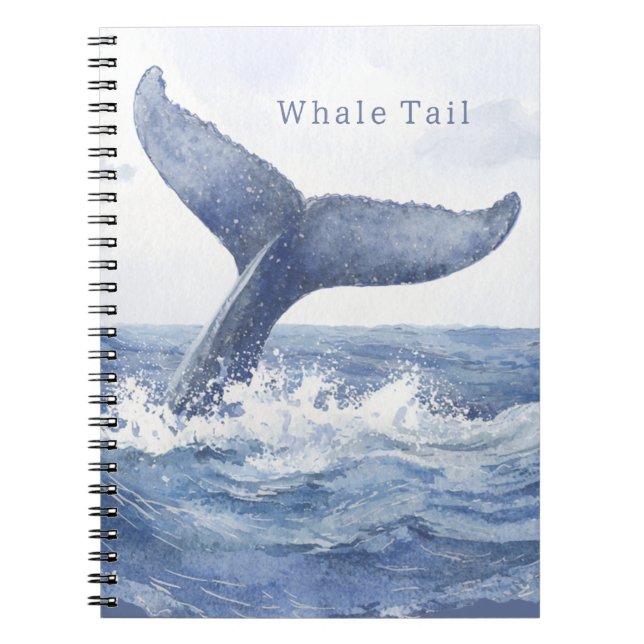 Caderno Espiral Cauda de Baleia Oceano Azul (Frente)