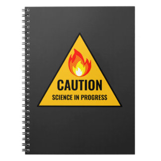 Caderno Espiral Caution Science in Progress