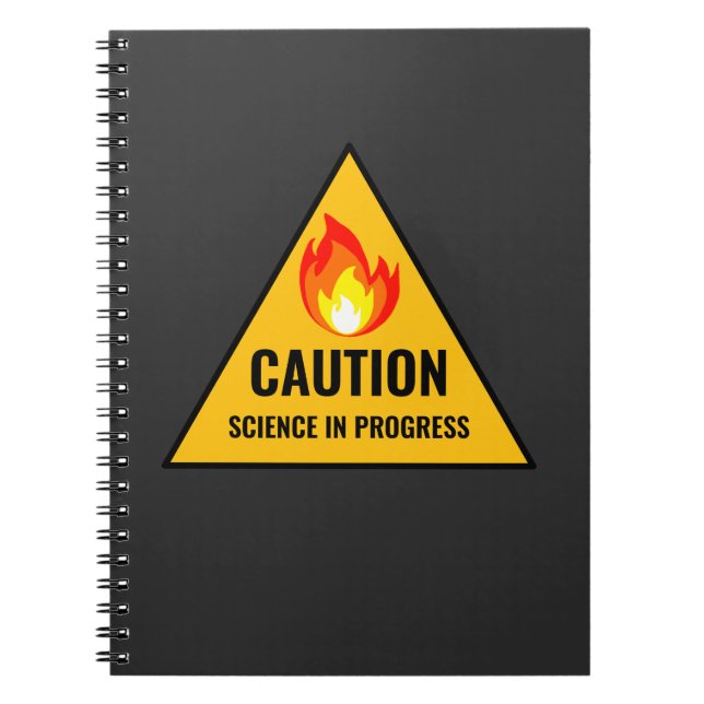 Caderno Espiral Caution Science in Progress (Frente)